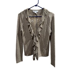 Marisa Christina Ruffle Front Cardigan Size Small